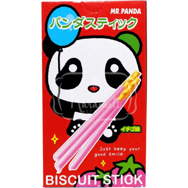 Palitos de Biscoito Mr. Panda - Sabor Morango - Importado Vietnã