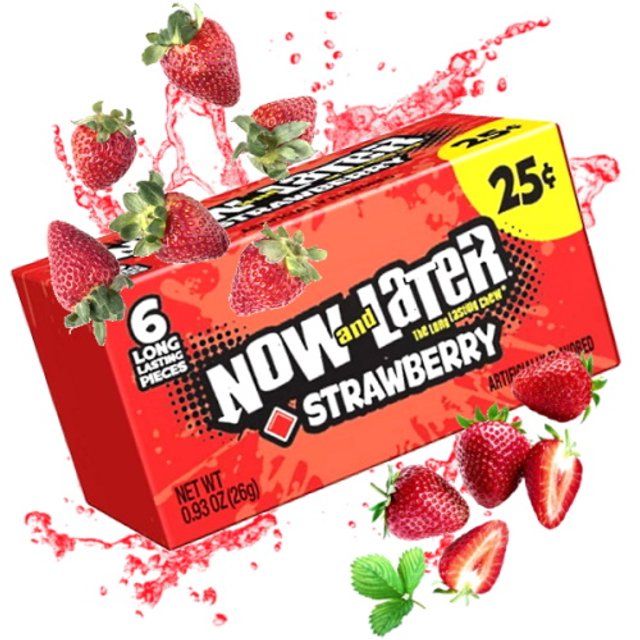 Now and Later Strawberry - Ferrara Candy - Importado México