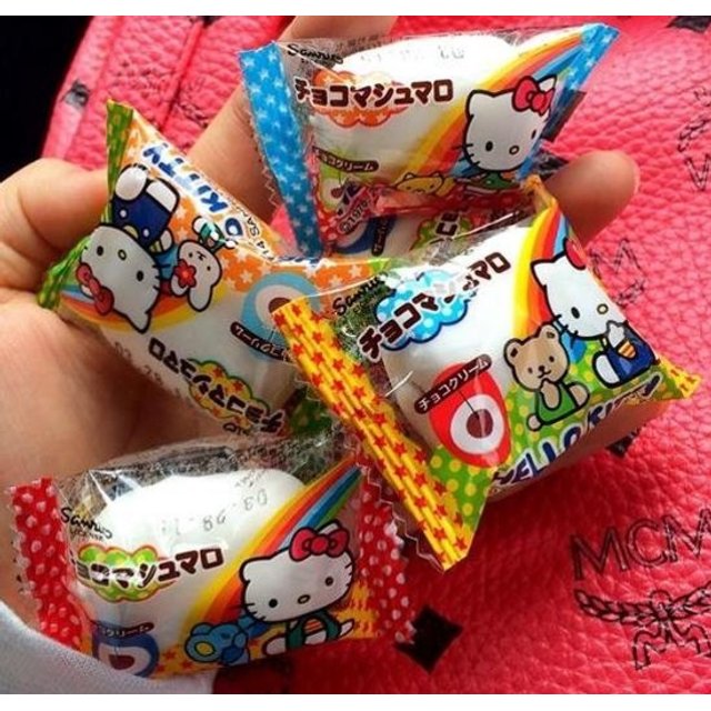 Doces do Japão - 10x Marshmallows Com Chocolate Hello Kitty