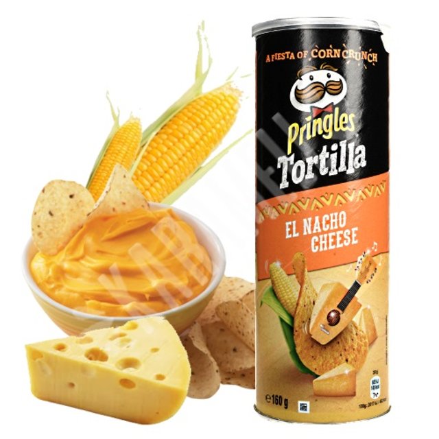 Batatas Pringles Tortilla El Nacho Cheese - Importado Bélgica
