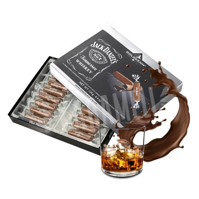 Caixa com Chocolates recheados com Whiskey Jack Daniel's - Suiça