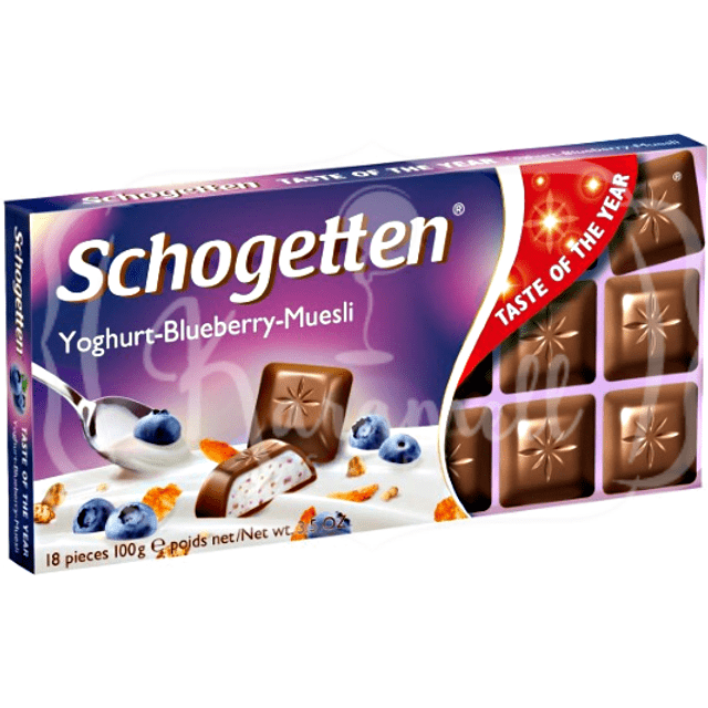 Schogetten Chocolate, Iogurte, Blueberry e Muesli - Importado Alemanha