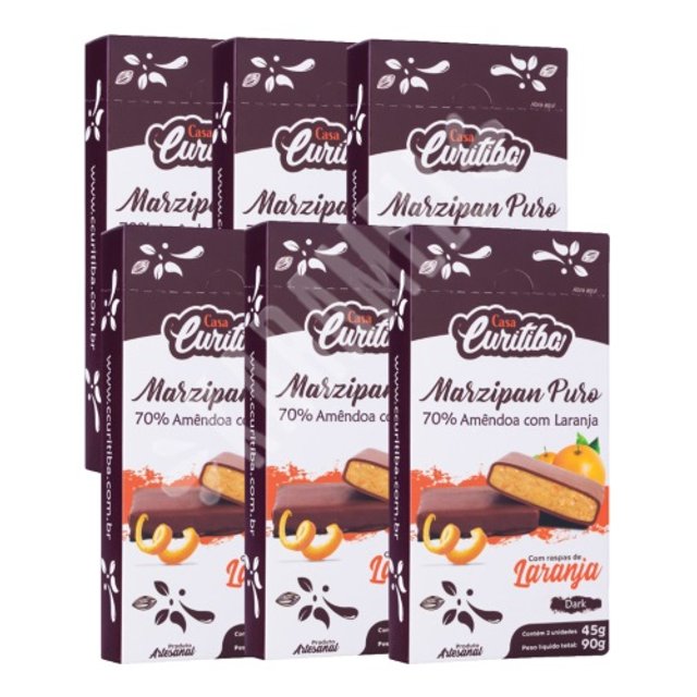 Chocolate Marzipan Dark 70% Amêndoa Laranja - ATACADO 6X
