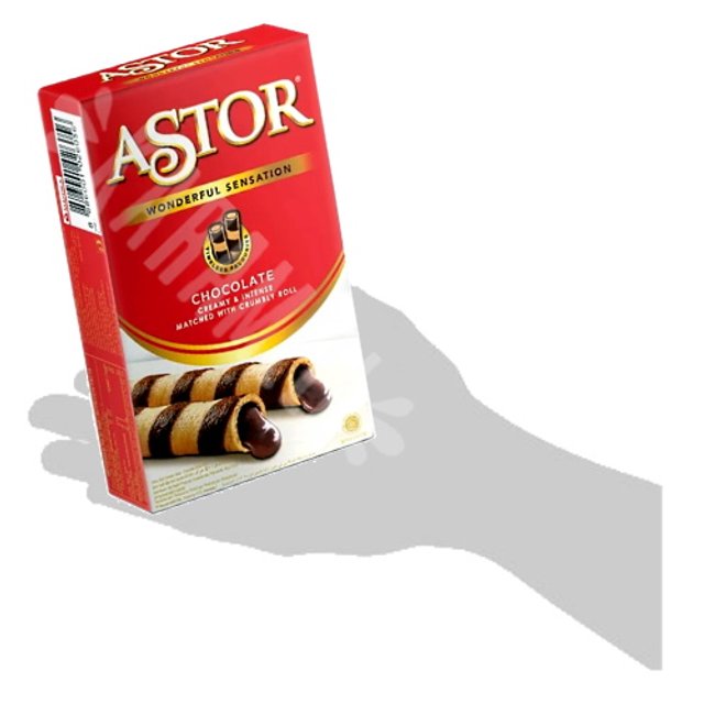Rolinhos de Wafer Com Recheio Sabor Chocolate - Astor - Indonésia