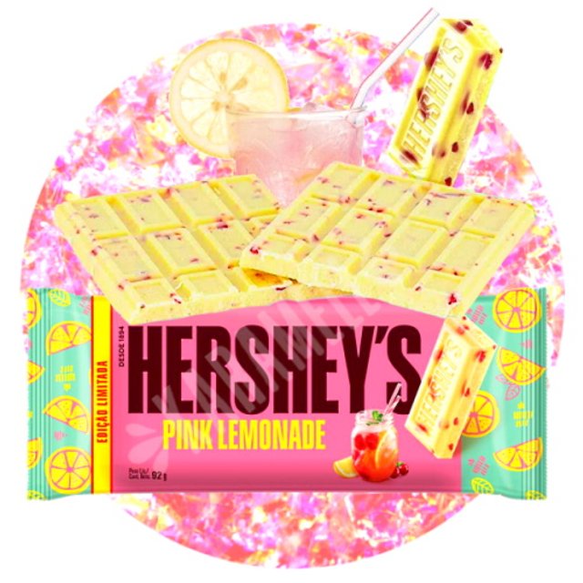 Pink Lemonade Hershey's - Chocolate Branco sabor Limão & Framboesa 