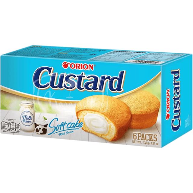 Custard Soft Cake Orion - Bolinho & Creme de Leite - Importado Vietnã