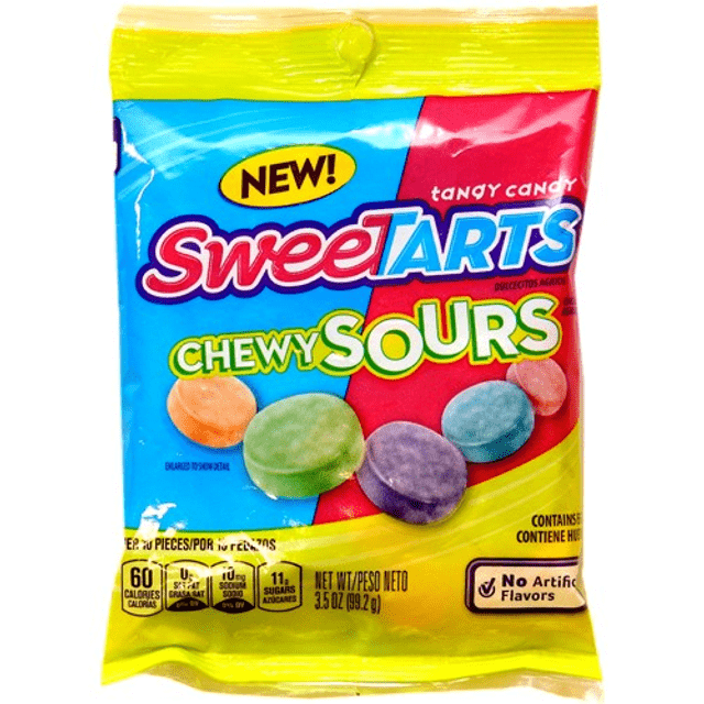 SweeTarts Chewy Sours - Balas Ácidas Sortidas - Importado - 99,2g