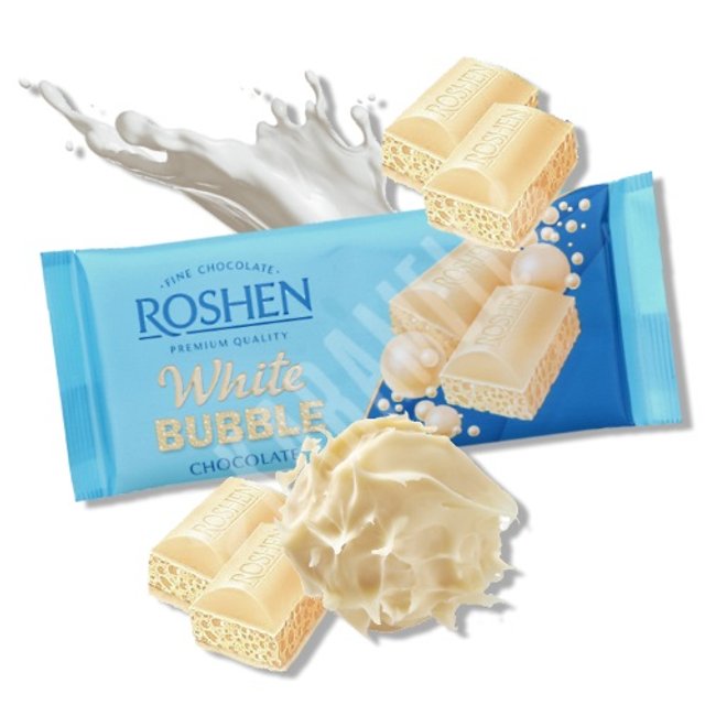 Chocolate White Bubble - Roshen - Importado Ucrânia