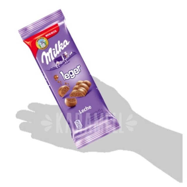 Milka Leger Leche - Chocolate ao Leite Aerado - Importado Argentina