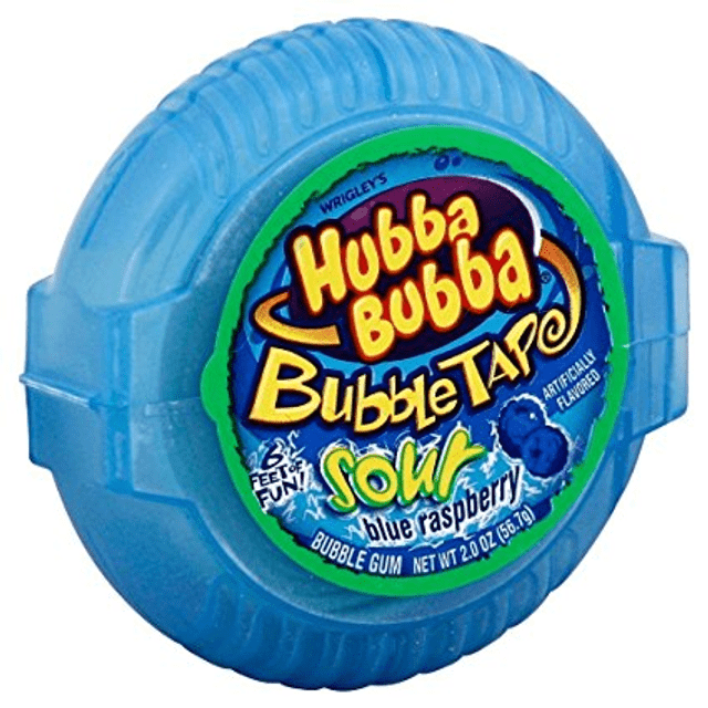 Hubba Bubba Bubble Tape - Sour Blue Raspberry - Importado dos EUA