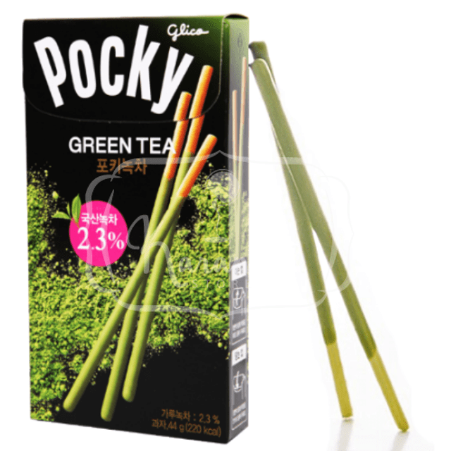 Glico Pocky Green Tea - Biscoito, Chocolate & Chá Verde - Importado Coreia