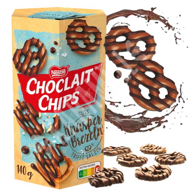 Choclait Chips Pretzels Salzig Coberto Chocolate - Nestlé - Alemanha