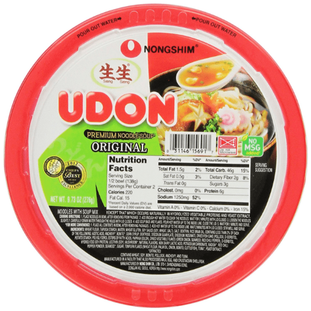 Nongshim Noodle Segn UDON CUP - Macarrão Instantâneo - Importado da Coreia