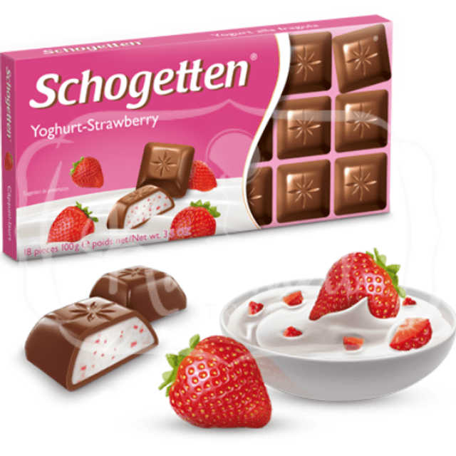 Schogetten - Chocolate, Iogurte e Morango - Importado da Alemanha