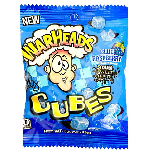 Balas Warheads Sour Sweet Cubes Blue Raspberry - Importado EUA ...