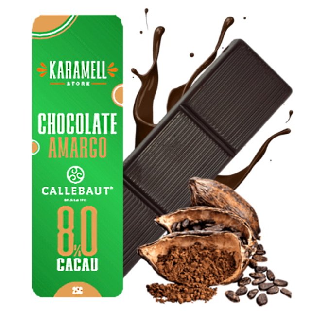 Chocolate Belga Amargo 80% Cacau - Linha Karamell