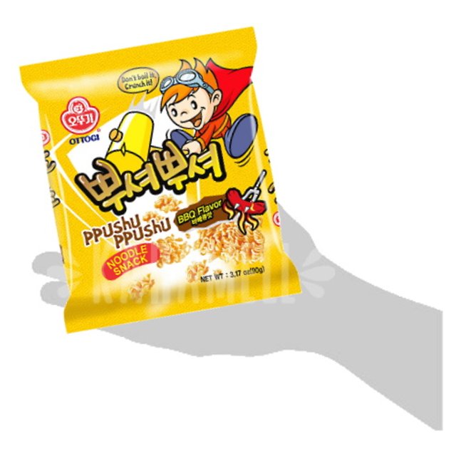 Salgadinho Churrasco Ppushu Ppushu BBQ Noodle Snack - Ottogi - Coreia
