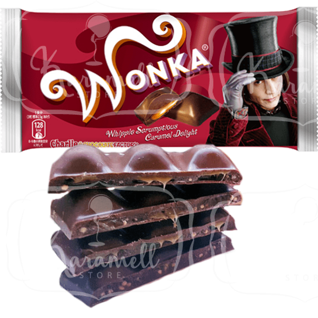 Chocolate Wonka Caramel Delight - ULTRA Recheado com Caramelo - Importado Japão