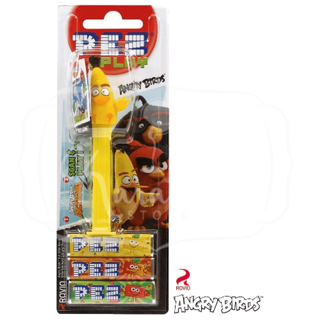 PEZ Angry Birds Chuck  - Pastilhas + Dispenser - Importado da Hungria