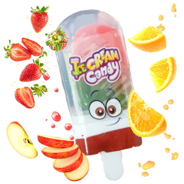 Pirulito Ice Cream Pop Raindrops Strawberry Orange Apple - Importado