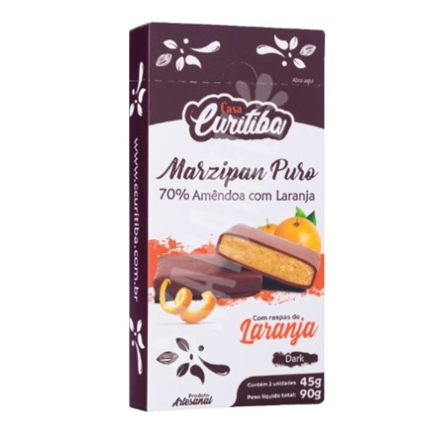 Chocolate Marzipan Dark - 70% Amêndoa com Laranja - Casa Curitiba