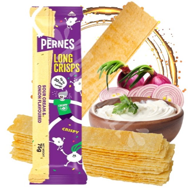 Salgadinhos Long Crisps Sour Cream Onion - Pernes- Letônia