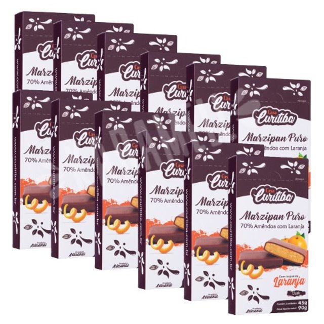 Chocolate Marzipan Dark 70% Amêndoa Laranja - ATACADO 12X