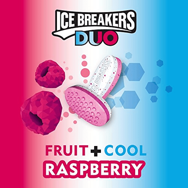 Ice Breakers DUO Raspberry - Sugar Free Mints - Pastilhas Sabor Framboesa - Importado EUA