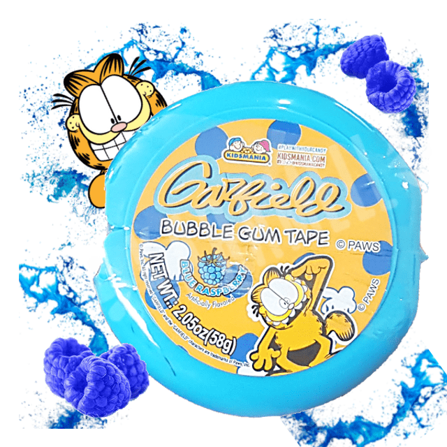 Garfield Bubble Gum Tape Blue Raspberry - Kids Mania - Importado 
