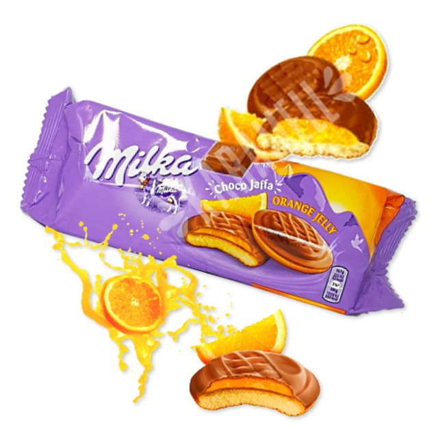 Biscoito Choco Jaffa Orange Jelly - Milka - Importado Romênia