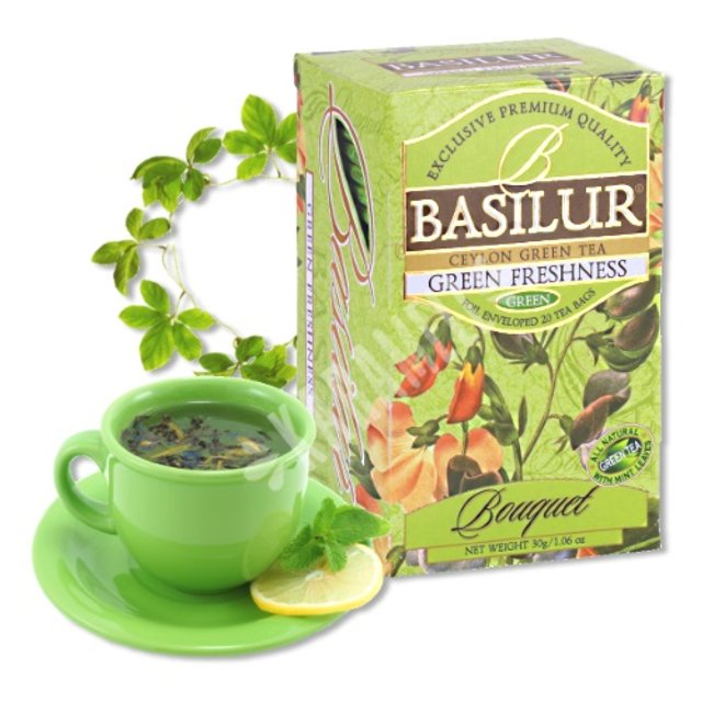 Chá Basilur - Bouquet Green Freshness - Importado Sri Lanka