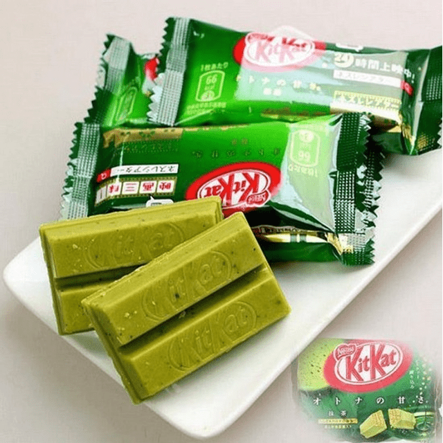 Doces Importados do Japão no Brasil - ATACADO - 3x pacotes de Kit Kat de Chá Verde * Green Tea