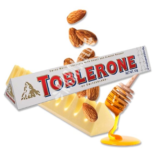 Chocolate Toblerone White Honey & Almond Nougat 100g - Importado Suiça