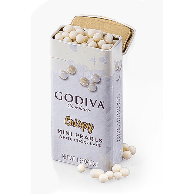 GODIVA White Chocolate Crispy Pearls - Pérolas de Chocolate Branco - Importado Bélgica - 35g