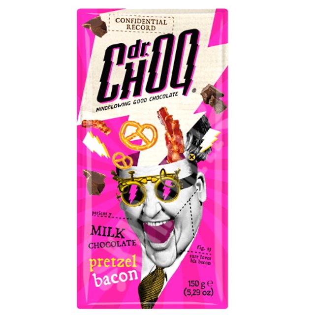 Milk Chocolate Pretzel Bacon - dr Choq - Importado Bélgica