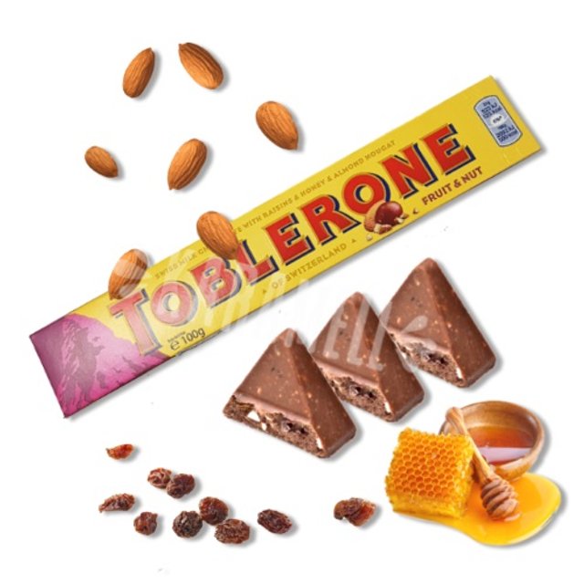 Chocolate Toblerone Raisins Honey & Almond Nougat - Importado Suiça