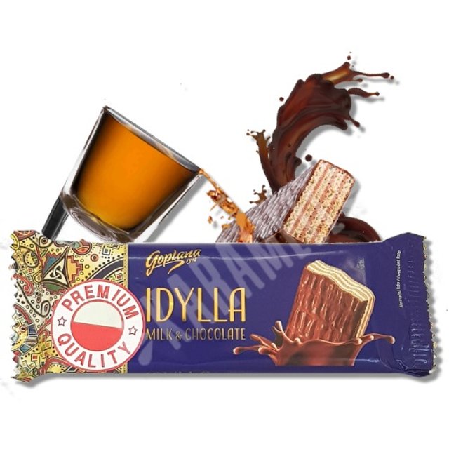 Barra de Wafer Idylla Milk & Chocolate - Goplana - Importado Polônia