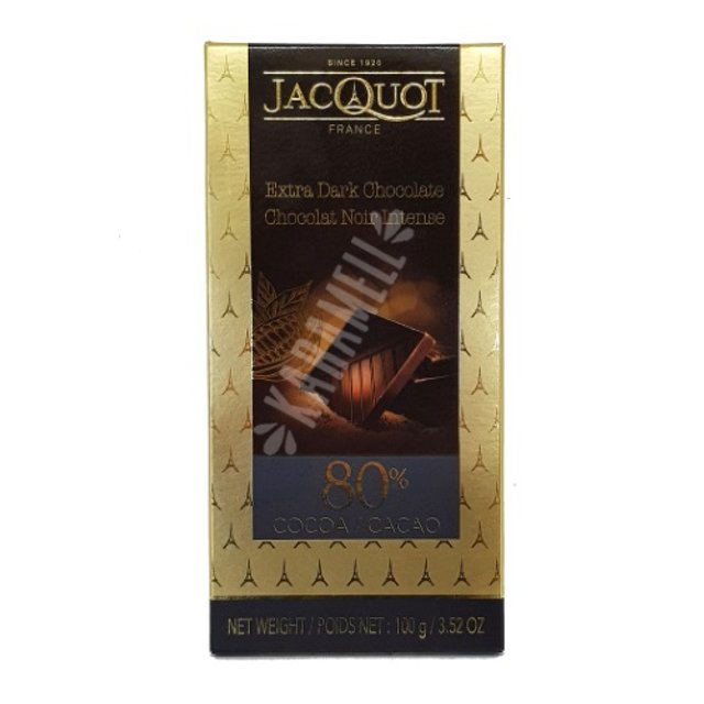 Chocolate Extra Dark 80% Cocoa - Jacquot - Importado França