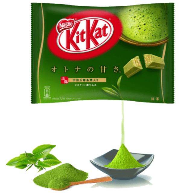 Doces Importados do Japão no Brasil - ATACADO - 6x pacotes de Kit Kat de Chá Verde * Green Tea