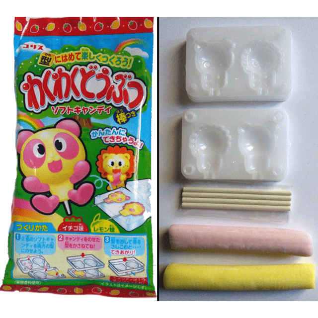Waku Waku Dobutsu Soft Candy - DIY - Pirulitos Sabor Morango e Limão
