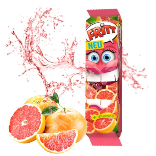 Bala Mastigável Grapefruit Chewy Candy - Fritt - Importado Polônia