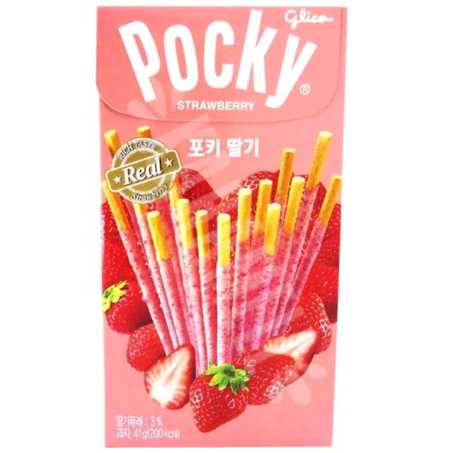 Biscoito de Palito Pocky Strawberry - Glico - Importado Coreia