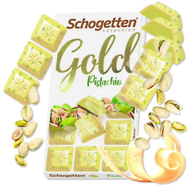 Chocolate Branco Gold Pistache - Schogetten - Importado Alemanha 