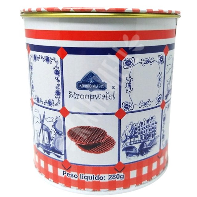 Stroopwafel Biscoito Lata 280g - Moinho Wafers 