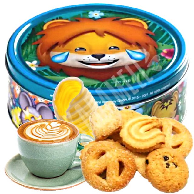 Biscoitos Butter Cookies Jacobsens Emoji Lion - Dinamarca 