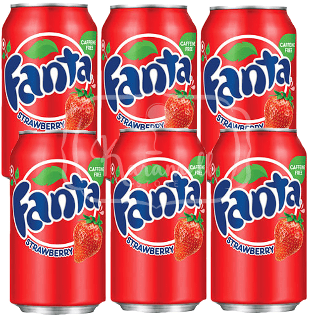 Refrigerantes Importados - ATACADO 6 Latas - Fanta Sabor: Strawberry