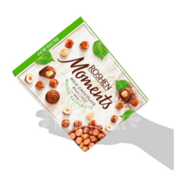 Moments Milk Chocolate with Whole Hazelnuts - Roshen - Ucrânia
