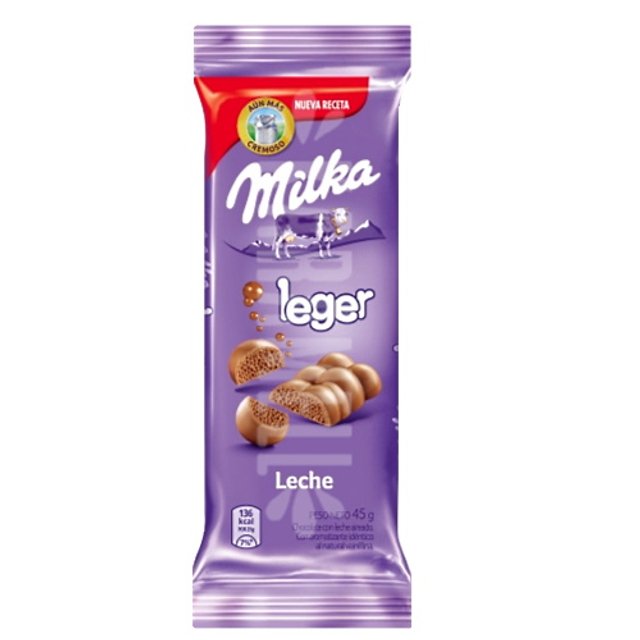 Milka Leger Leche - Chocolate ao Leite Aerado - Importado Argentina