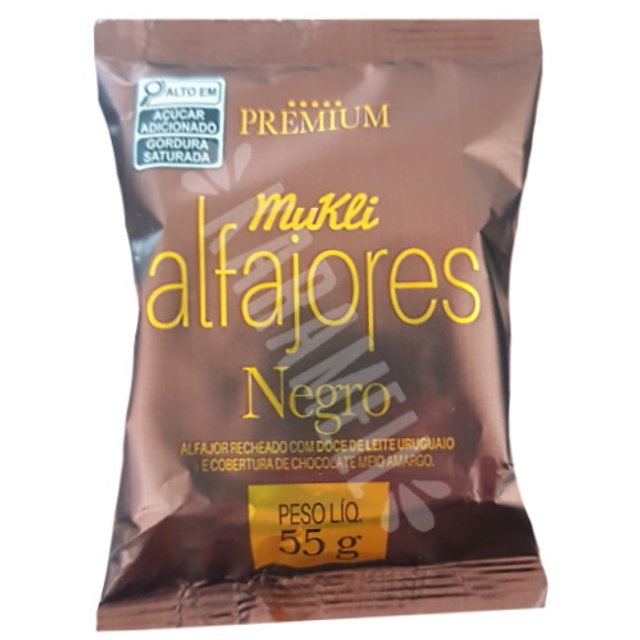 Alfajor Negro Premium - Doce de Leite Uruguaio e Chocolate - Mukli 