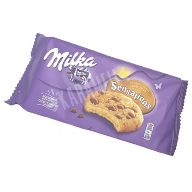 Biscoito Cookies Sensations - Milka Coração Suave - Importado Chile